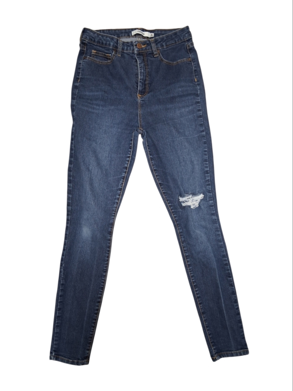 Justfab Distressed Shaping Stretch High Waisted Tummy Tame Jeans VGUC Size 28